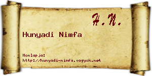 Hunyadi Nimfa névjegykártya